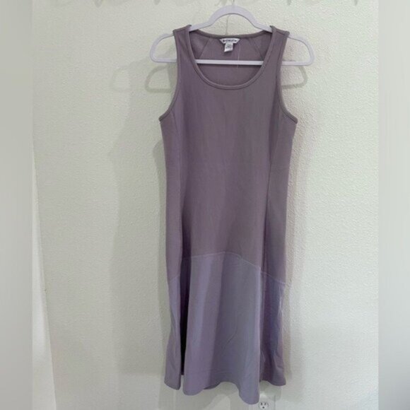 Athleta Ribbed Athleisure Midi Dress Preppy Errands Pastel Tennis Prep Stretch - Picture 2 of 8